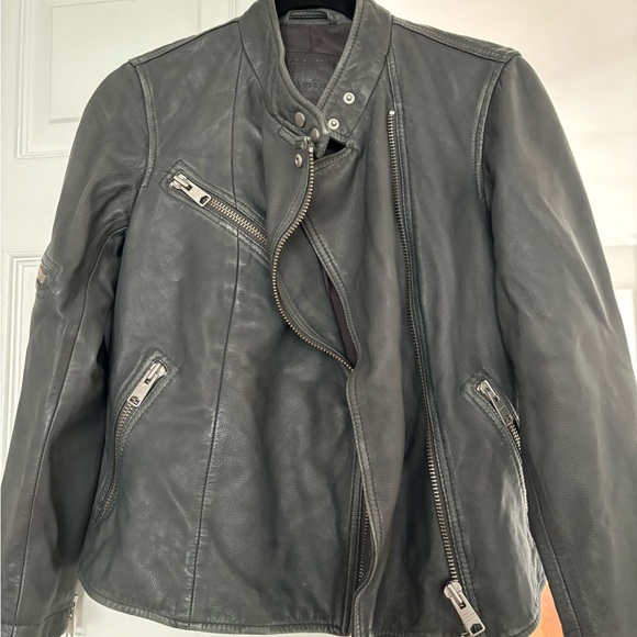 NWOT ALLSAINTS LEATHER JACKET SIZE 6 - Picture 1 of 5
